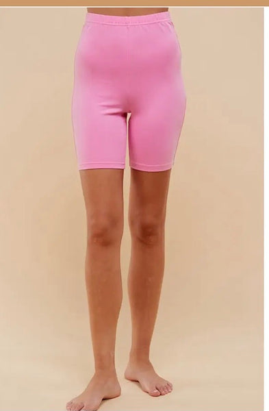 bubblegum pink biker shorts