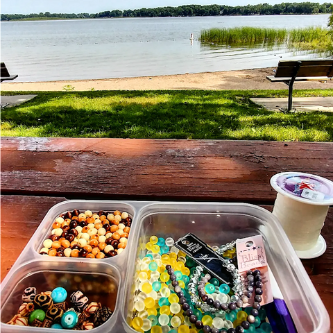 Beads by the lake
