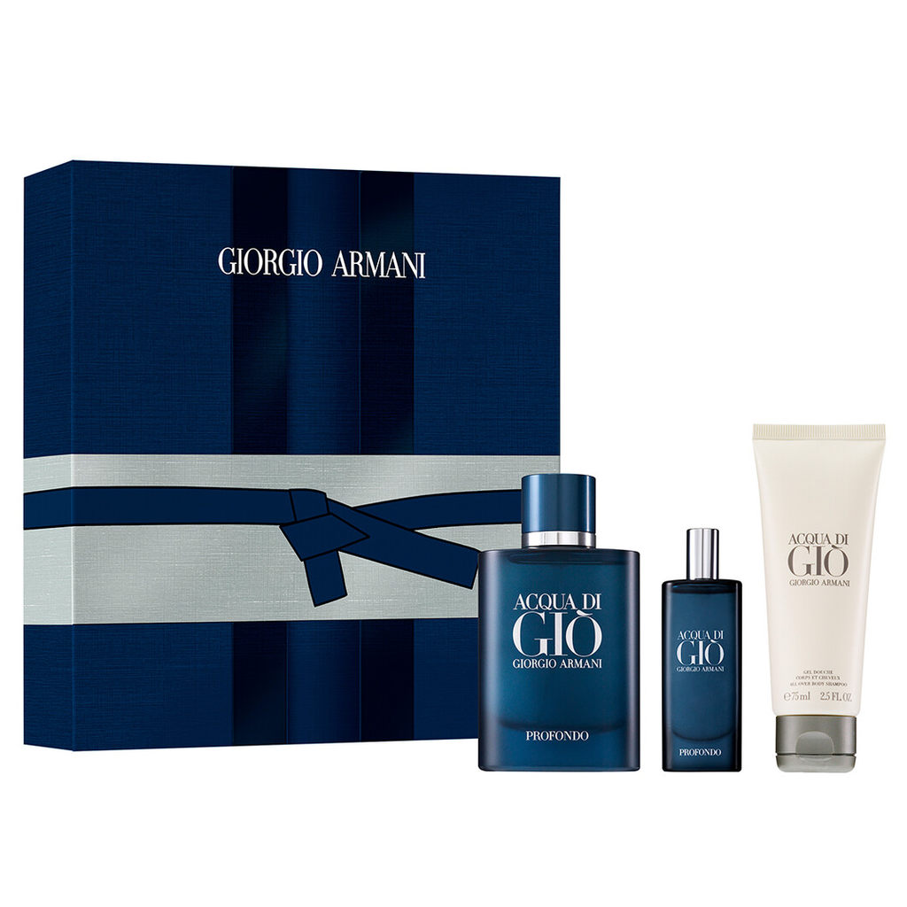Acqua Di Gio Profondo by Giorgio Armani 75ml EDP 3pc Gift Set | Perfume NZ