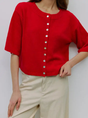 The Stacey Cardigan (red) - GEORGE-MARY'S