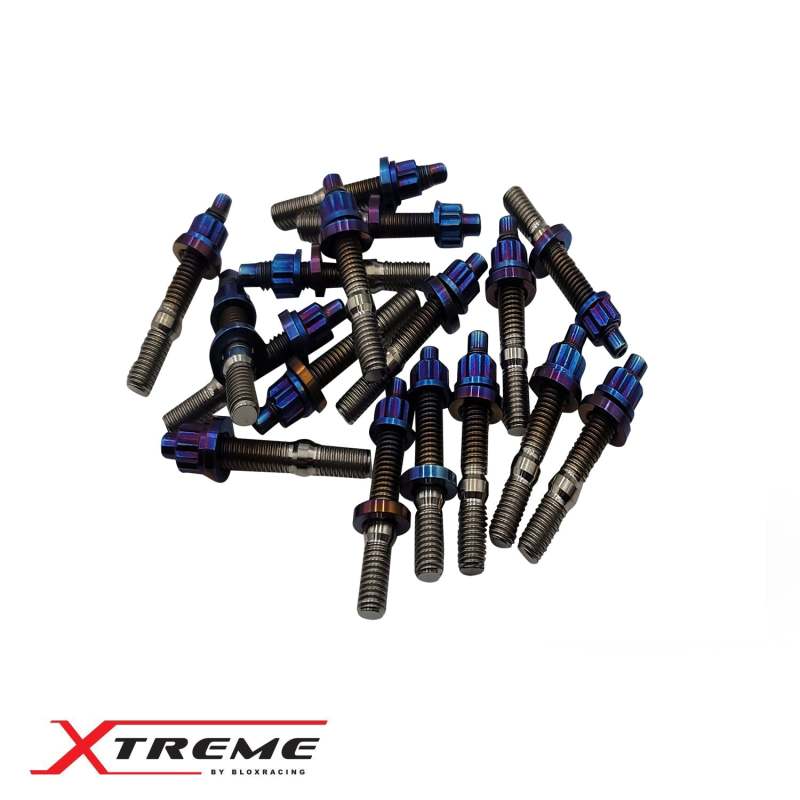 Blox Racing Xtreme Line Titanium Intake/Exhaust Manifold Stud M8x1.25x45mm 9-Piece Set Burnt Titanium - BXFL-00307-9-TI-B