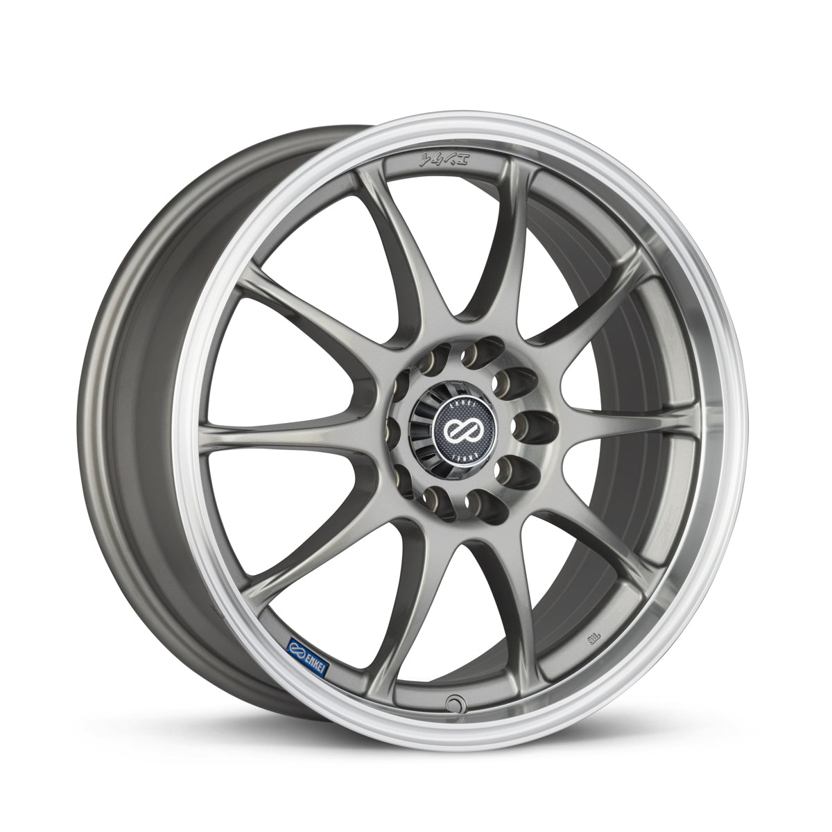 Enkei J10 16x7 5x108/115 38mm Offset 72.6mm Bore Dia Silver w/ Machined Lip Wheel - 409-670-03SP