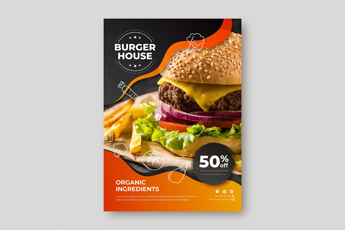 Cuál es el acabado perfecto para tus flyers - flyer burguers LowPrint