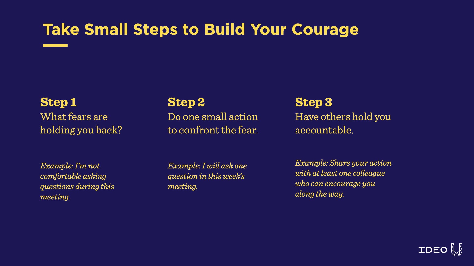 small steps to build courage