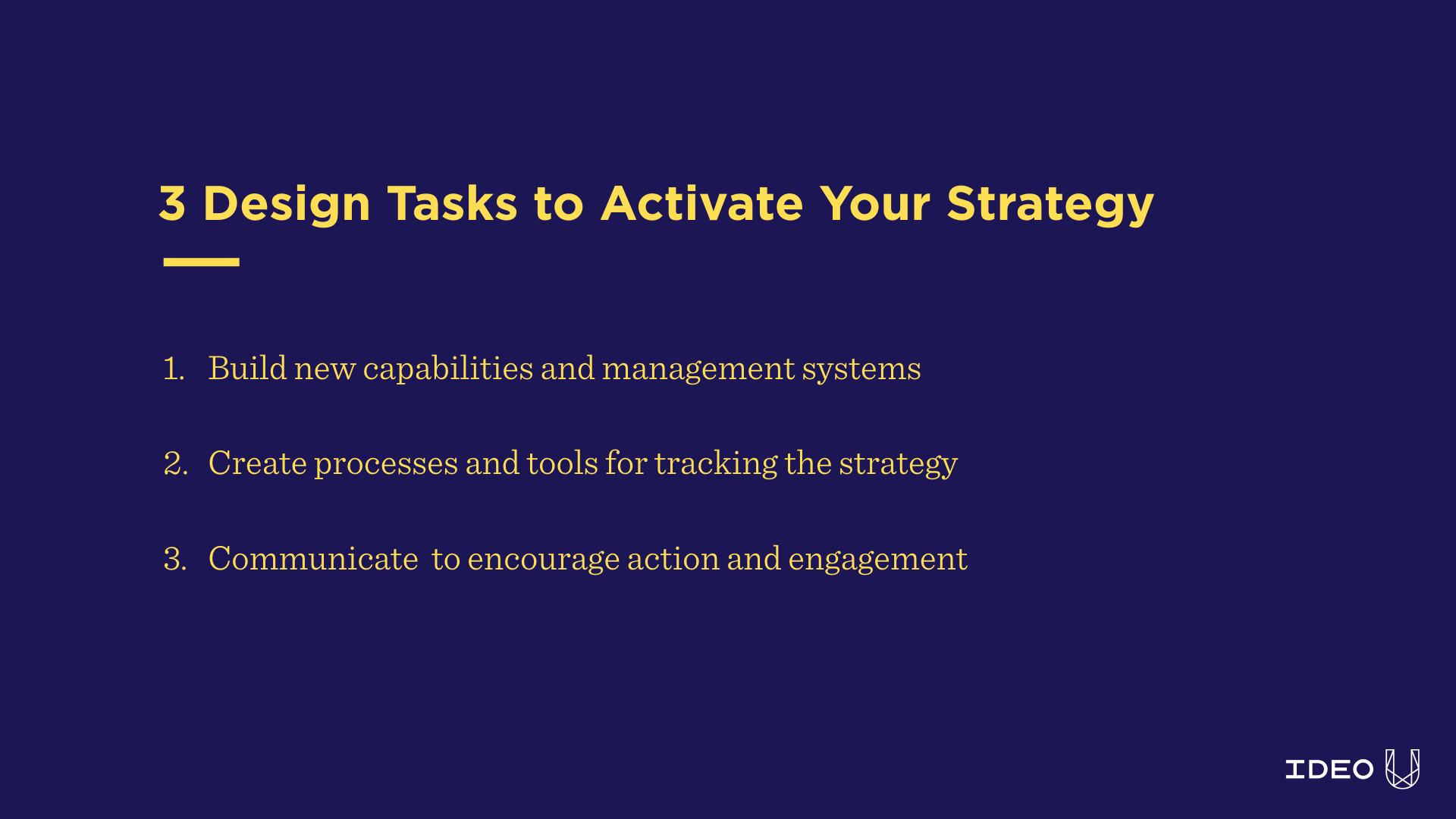 3 Design Tasks to Activate Your Strategy