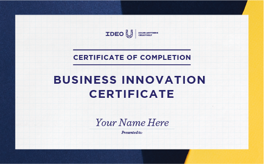 Business Innovation Certificate - IDEO U product image