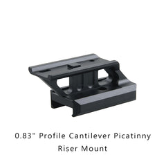 0.5" Profile Cantilever Picatinny Riser Mount -inclined side