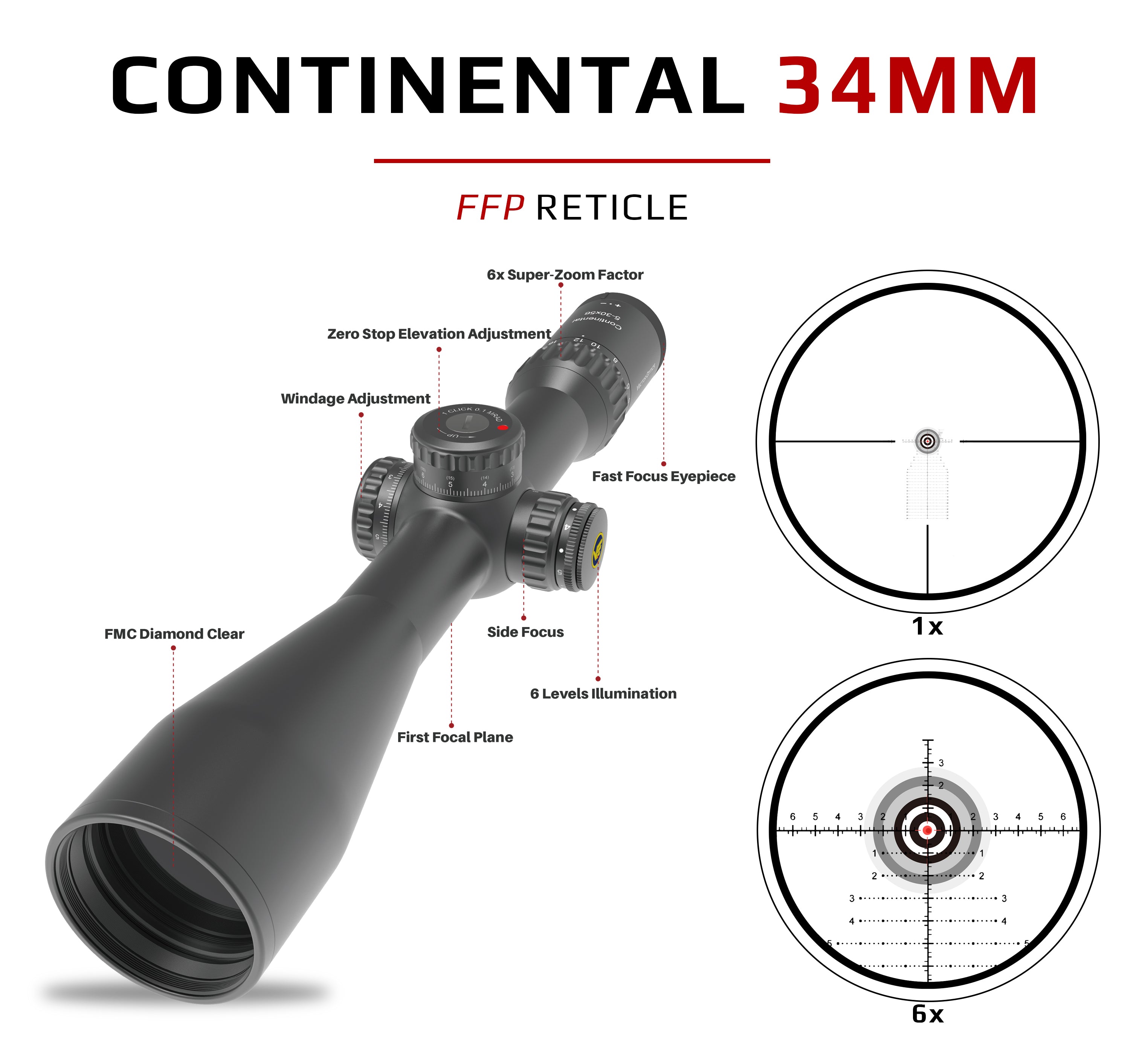 Continental 34mm 5-30x56 FFP/Ranging - Vector Optics Online Store