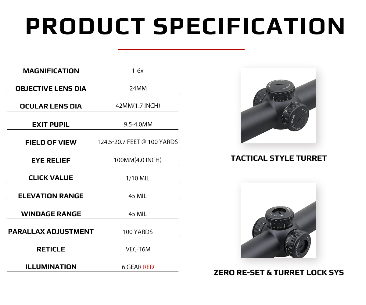 Continental 1-6x24 Tactical LPVO specification