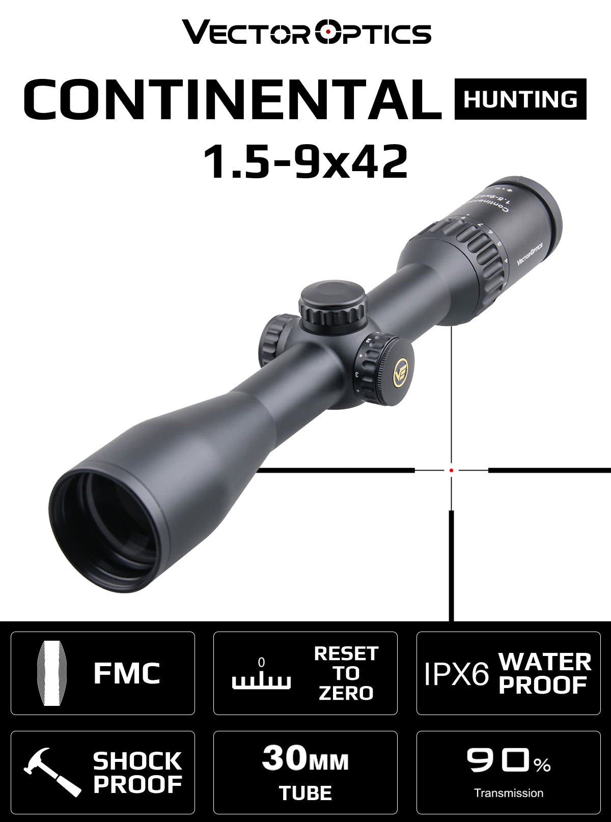 Continental 1.5-9x42 SFP Riflescope For Hunting