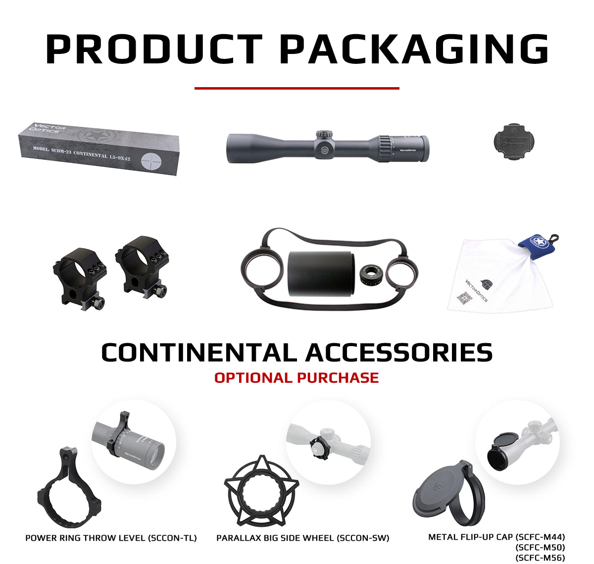 Continental 1.5-9x42 SFP Riflescope For Hunting product packaging