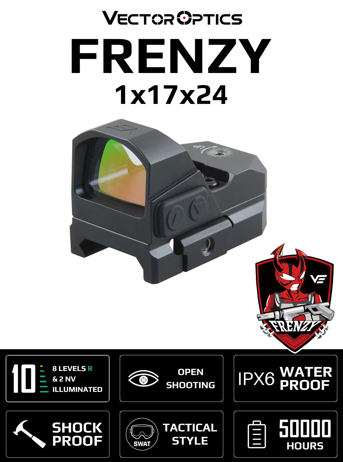 FRENZY 1X17X24 PISTOL GREEN DOT SIGHT