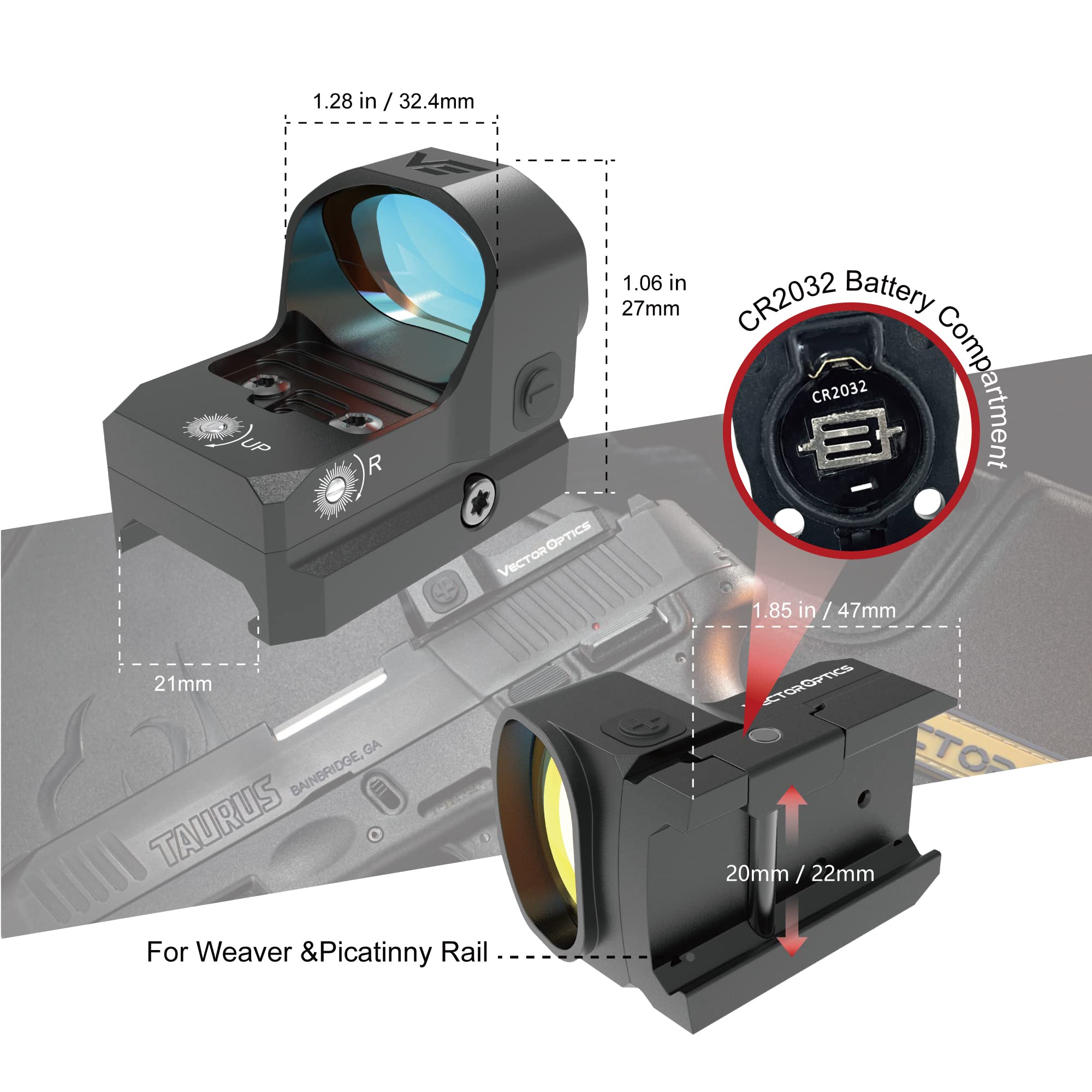 Frenzy-X 1x20x28 6MOA RED DOT SIGHT Battery