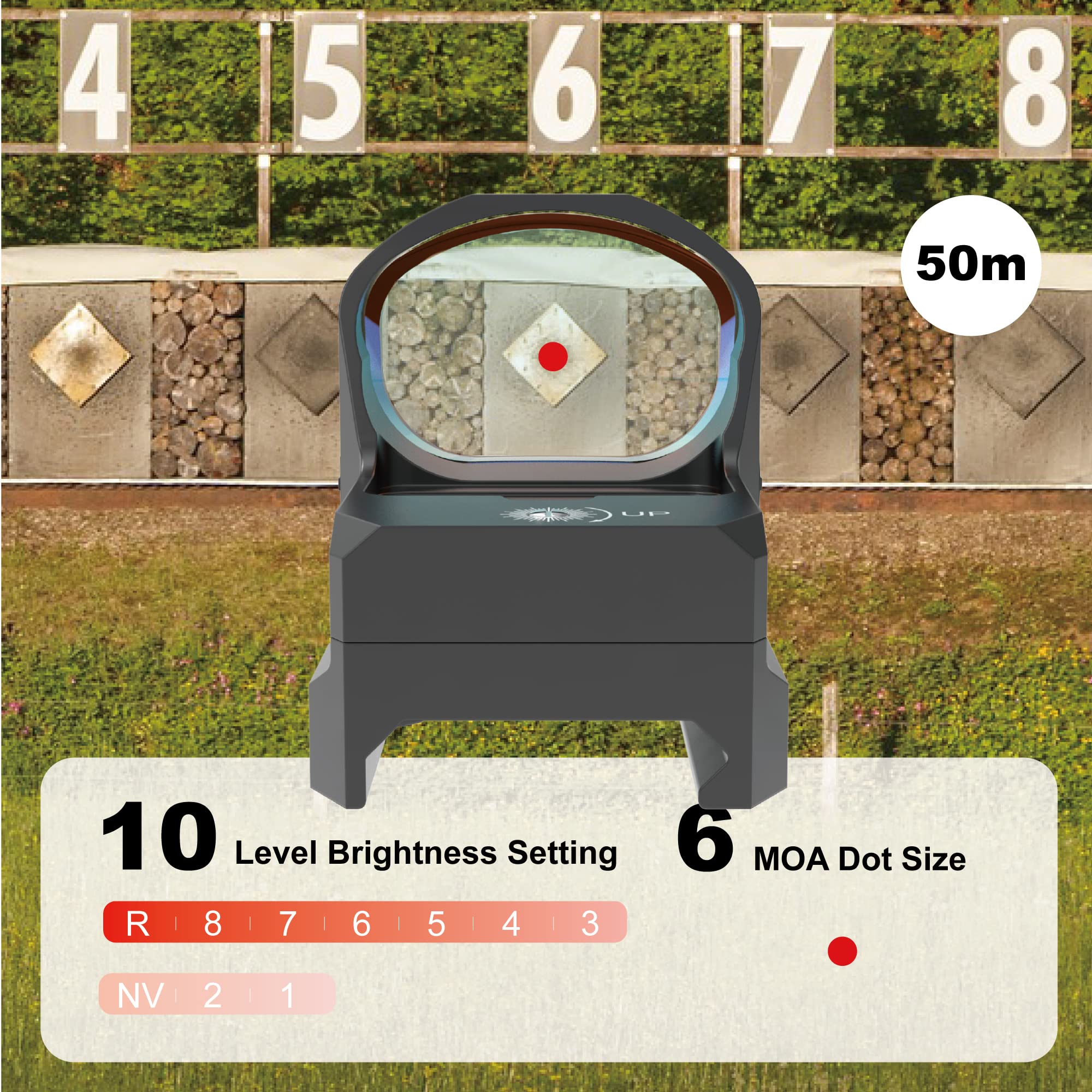 Frenzy-X 1x20x28 6MOA RED DOT SIGHT brightness