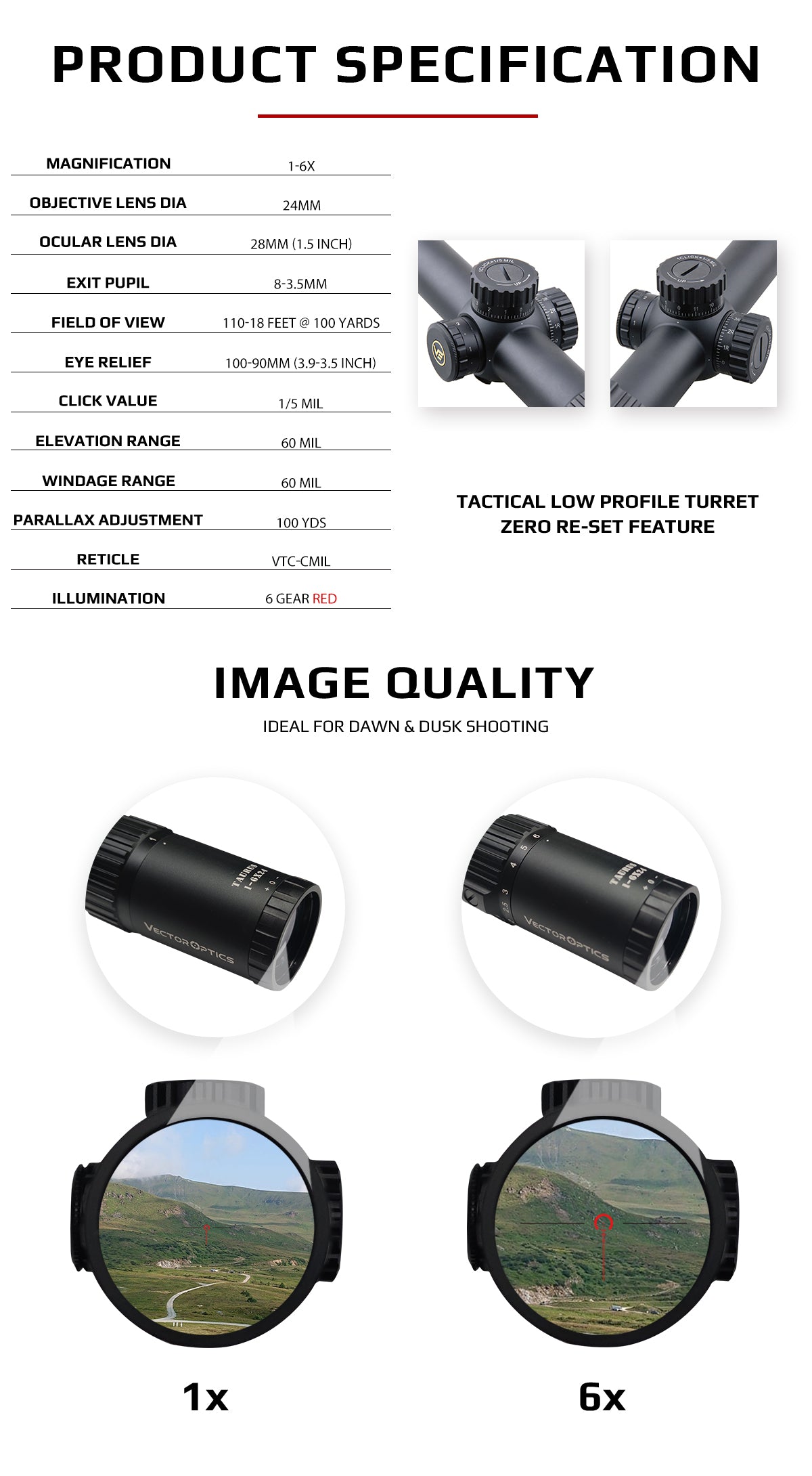 Taurus 1-6x24 FFP Product Specification