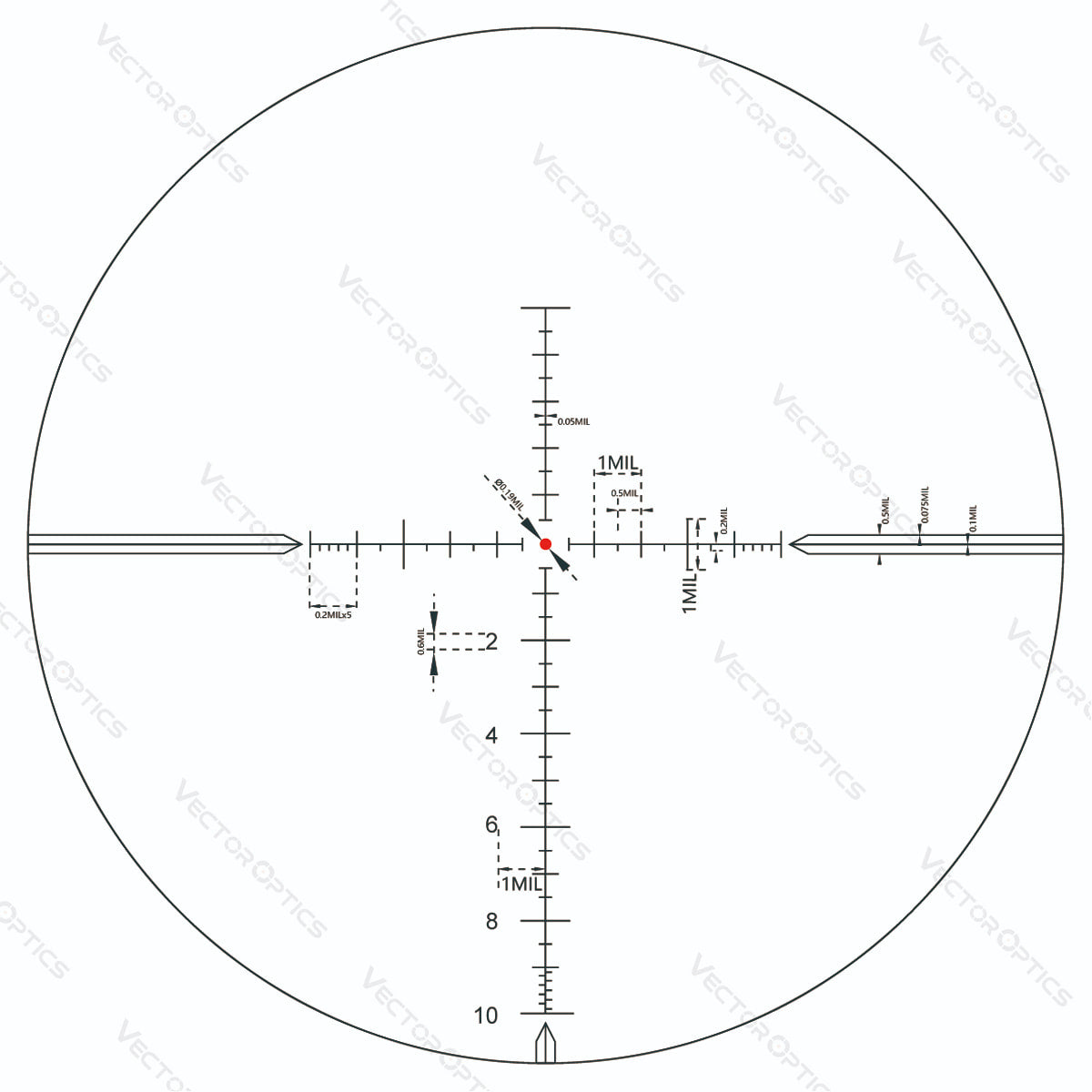 Vector Optics Taurus 3-18x50FFP Riflescope Reticle