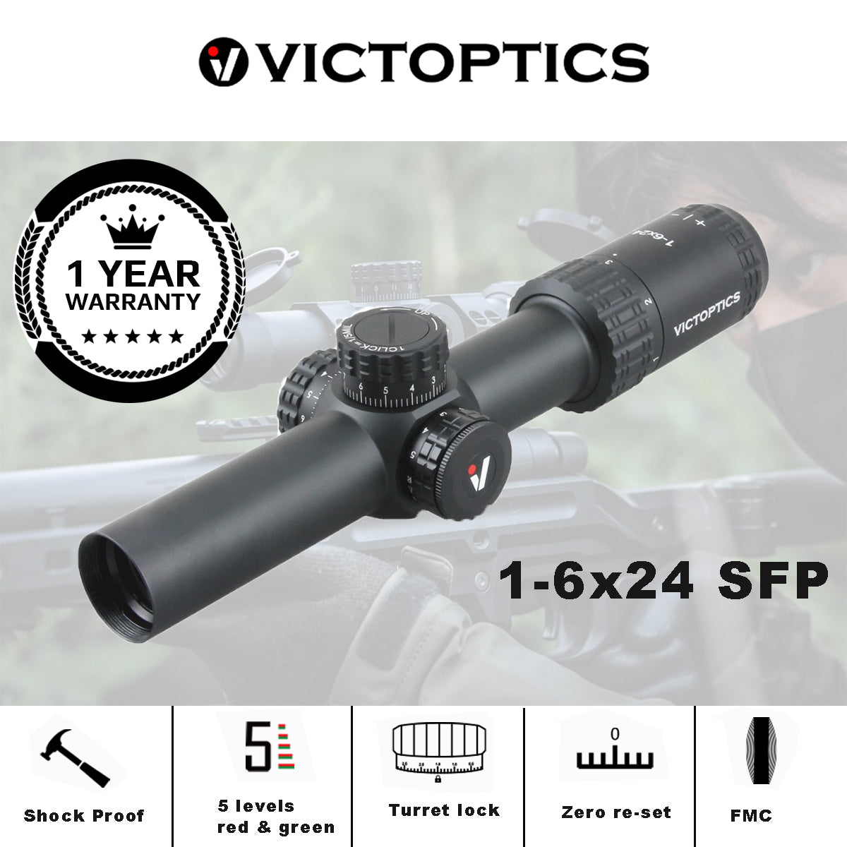 VictOptics S6 1-6x24 SFP LPVO