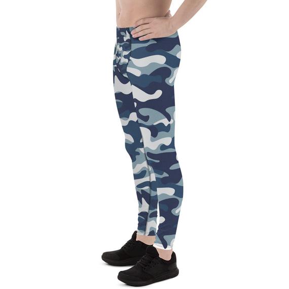 blue camo workout leggings