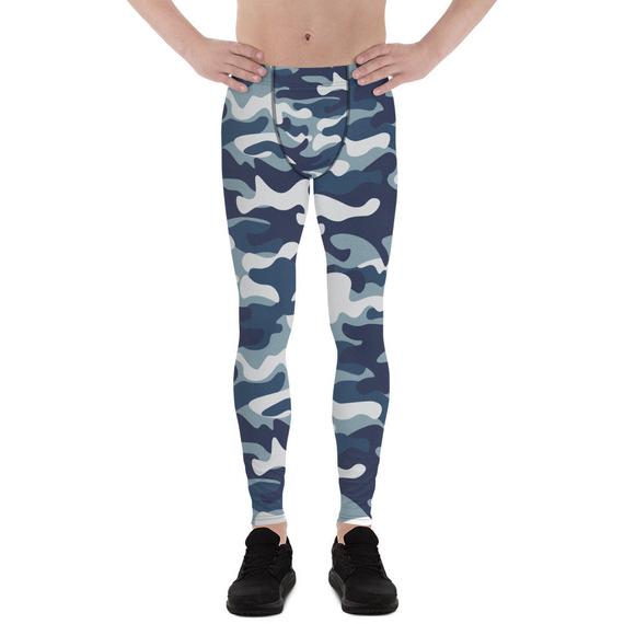 blue camo workout leggings