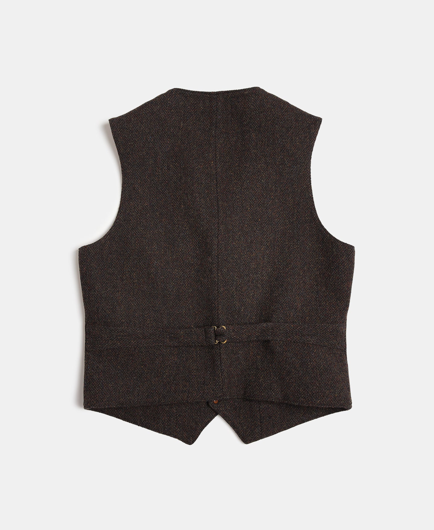 Greyish-Green Herringbone Tweed Vest | 75% Wool | Olderbest
