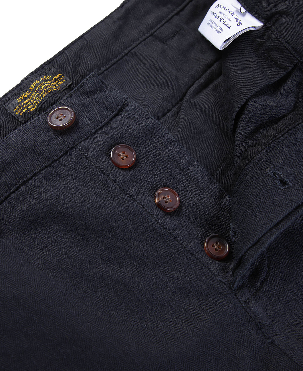 1940s US Army Herringbone Twill Officer Chino Trousers - Black