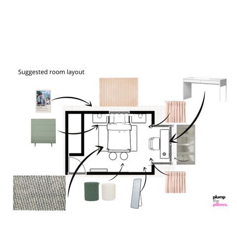 teenage bedroom space planning