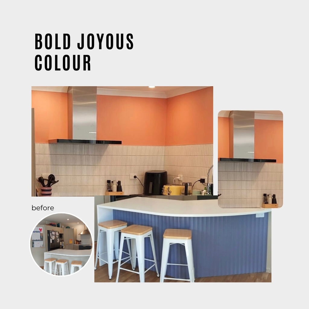 Bold joyous colour kitchen renovation