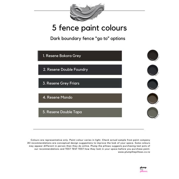 top 5 dark fence paint colours resene