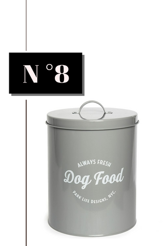 Large Gray Dog Food Tin from Potterybarn