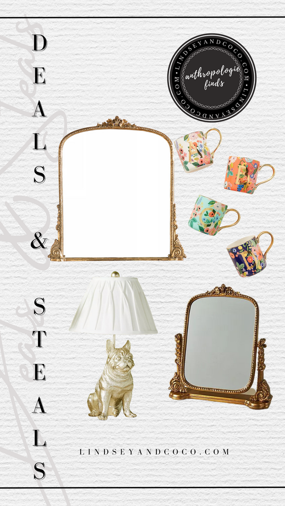 Gift Guides For The Home. Anthropologie Finds. Gleaming Primrose Mirror and Gleaming Primrose Vanity Mirror
