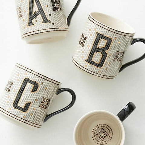 Tiled Margot Monogram Mug 