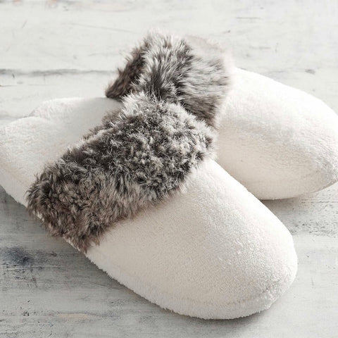 Gray Ombre Faux Fur Slippers