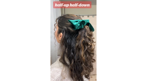Curly half up-half down
