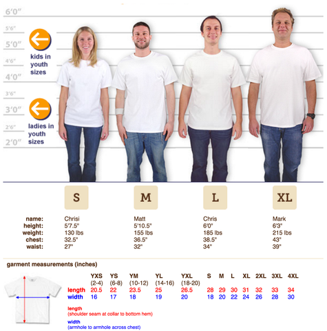 Mens Large T Shirt Size Chart - Greenbushfarm.com