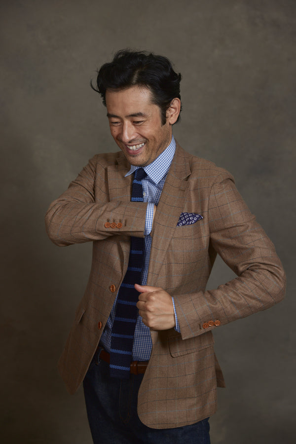 Blazer for Men, Lewis Houndstooth Blazer in Brown/Tan