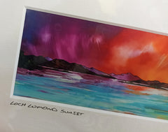 Small mounted print - Loch Lomond Sunset