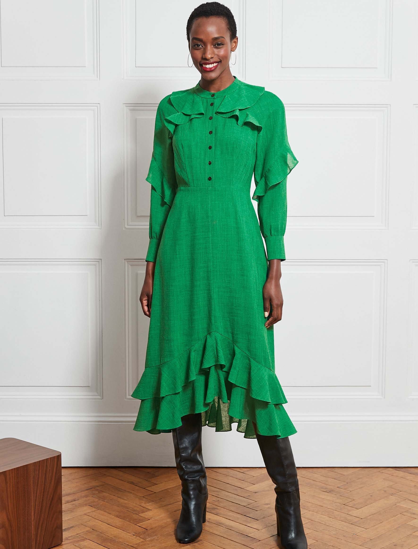 midi dress emerald green