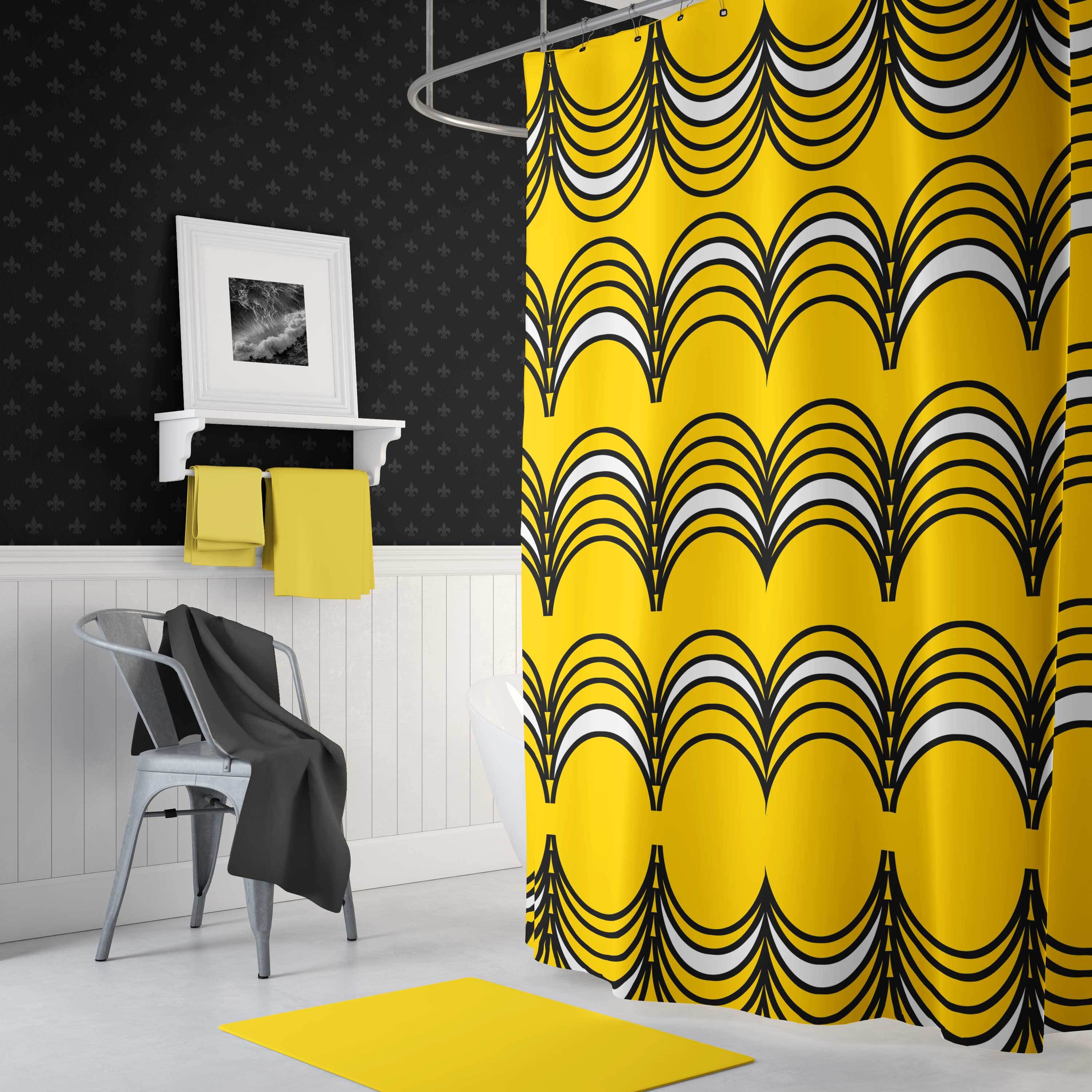 yellow shower curtain