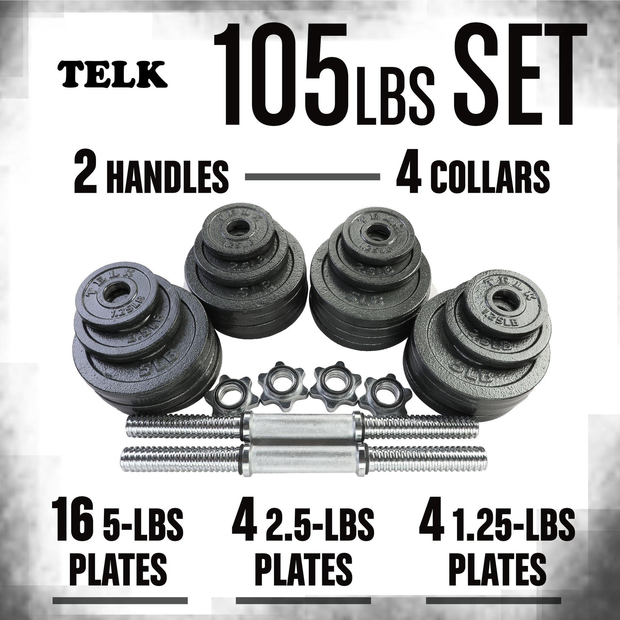  TELK Adjustable Weights (133 LBS with 60 Barbell