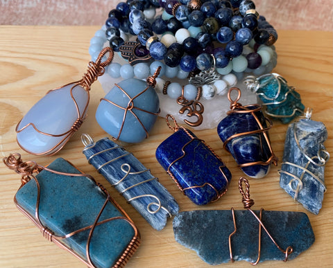 Blue Crystal Jewelry for Tranquility, Self-Expression, and Trust