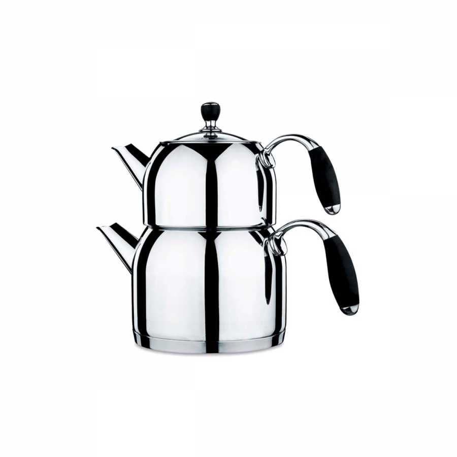 Stainless Steel Turkish Tea Pot Blue - Caydanlik | TurkishTaste.com