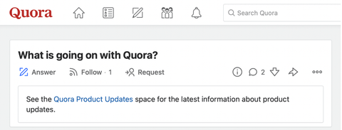 "What is going on with Quora" screenshot