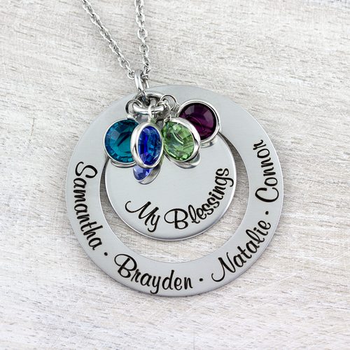 Personalized Grandma Birthstone Necklace Custom Engraved - Etsy | Hand  stamped necklace, Grandma necklace birthstone, Personalized grandma