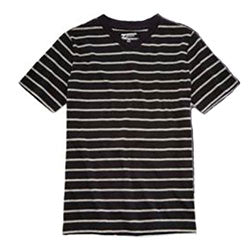 Little boys black and white striped t-shirt