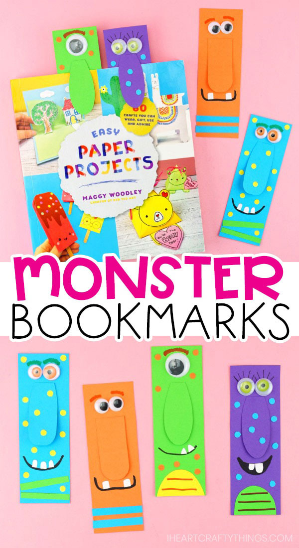 Boys DIY Silly Monster Bookmarks