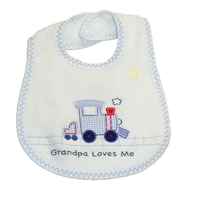 Baby Boy's Grandpa Loves Me Bib by Dressed to Drool