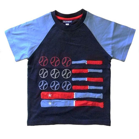 Boys Baseball American Flag Shirt by CR Sport