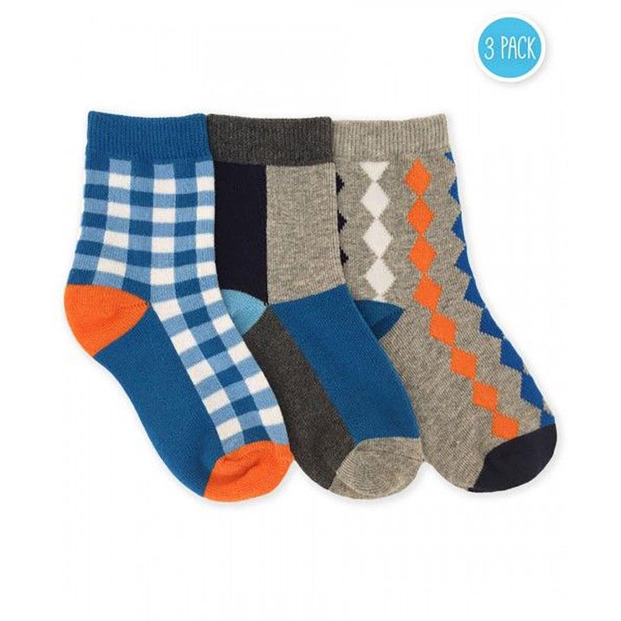 Boys Gingham Plaid Crew Socks by Jefferies Socks - The Boy's Store