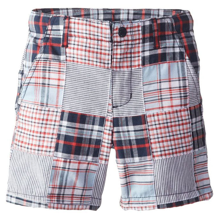 Boys' Plaid Patchwork Shorts by Kitestrings