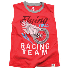 Boys Flying Tires Muscle Tee by Wes and Willy